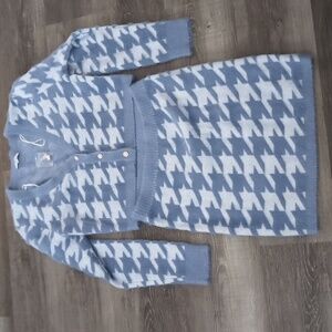 Light Blue Sweater Knit 2 PC Skirt Set Size L